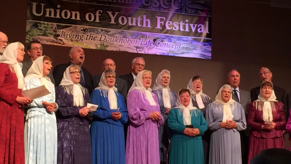 The Doukhobors are Canadianborn but they sing in the Russian dialect